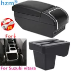 Двухслойный подлокотник для Suzuki vitara, центральный контейнер для хранения с пепельницей и подстаканником, аксессуары, Русская версия