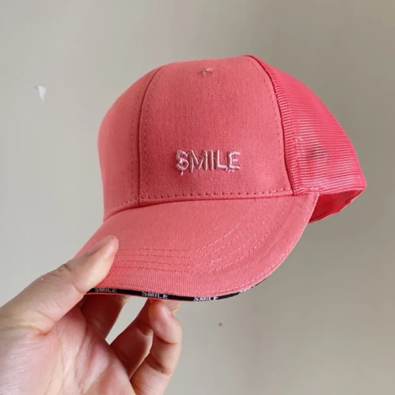 

WEIXINBUY Baby Boys And Girls Summer Hat Korean Embroidered Alphabet Children's Handsome Macaron Baseball Cap