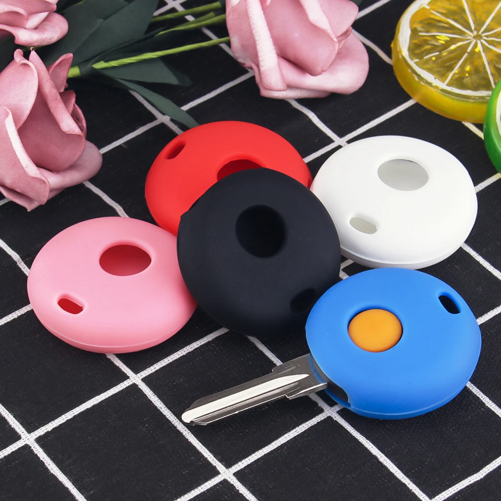 

KEYYOU 1 Buttons For Mercedes Benz Smart Fortwo Cabrio City Cross Silicone Car Key Case Holder Cover Remote Silicone Key Case