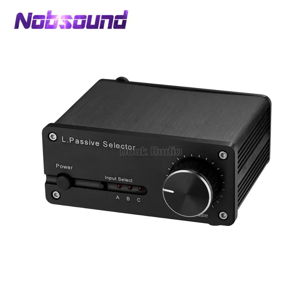 Nobsound Мини HiFi 3-IN 2-OUT Пассивный предусилитель аудио переключатель коробка Селектор с регулятором громкости