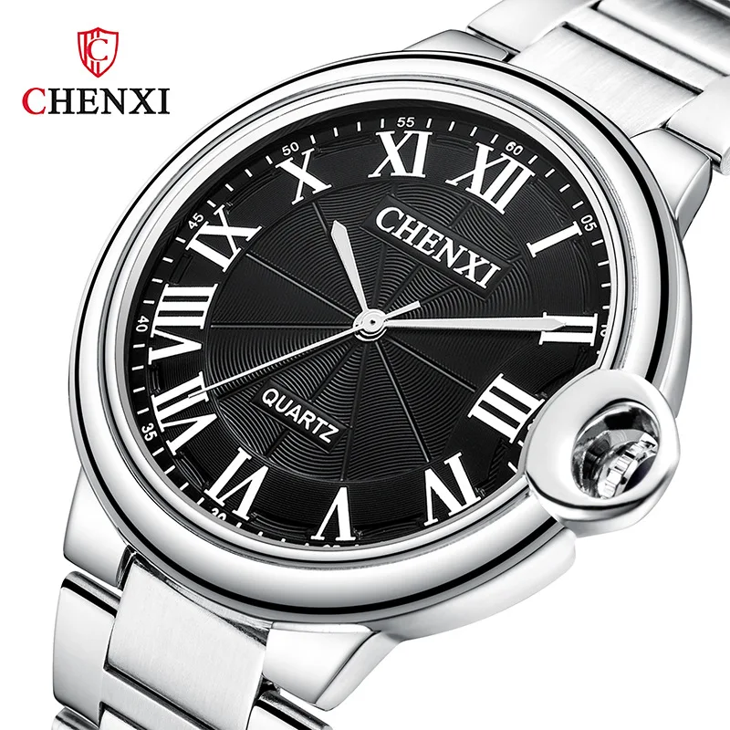 

CHENXI Men Women Watch Top Luxury Business Stainless Steel Belt Quartz Waterproof Relogio Masculino Couple Birthday Gift