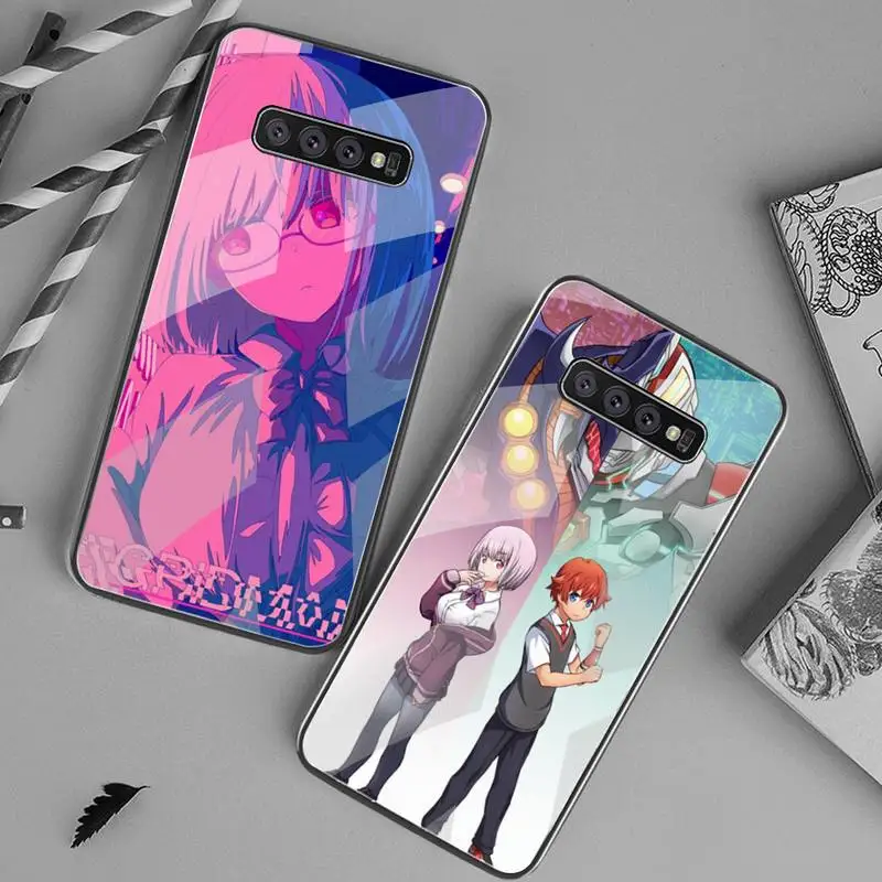 

YJZFDYRM Anime SSSS GRIDMAN Coque Shell Phone Case Tempered Glass Phone Case For Samsung S7 S8 S9 S10 Plus Note 8 9 10 Plus