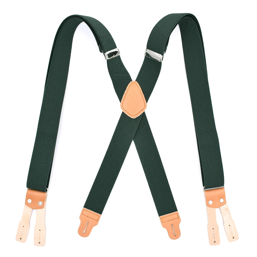 Мужские подтяжки на подтяжках из кожи армейского зеленого цвета регулируемые