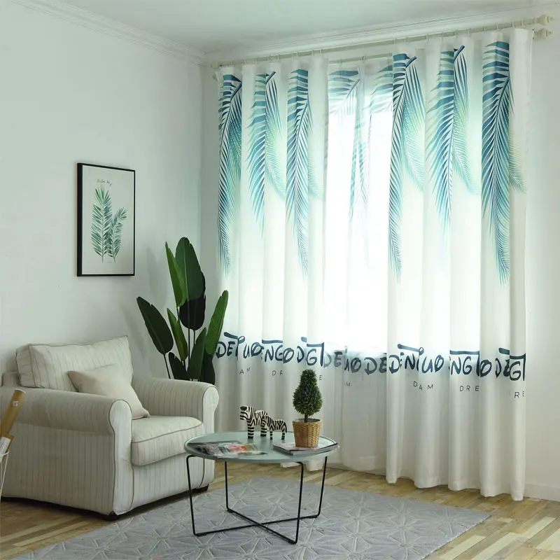 Европейский современный стиль лист печати шторы для гостиной Тюль римские новой