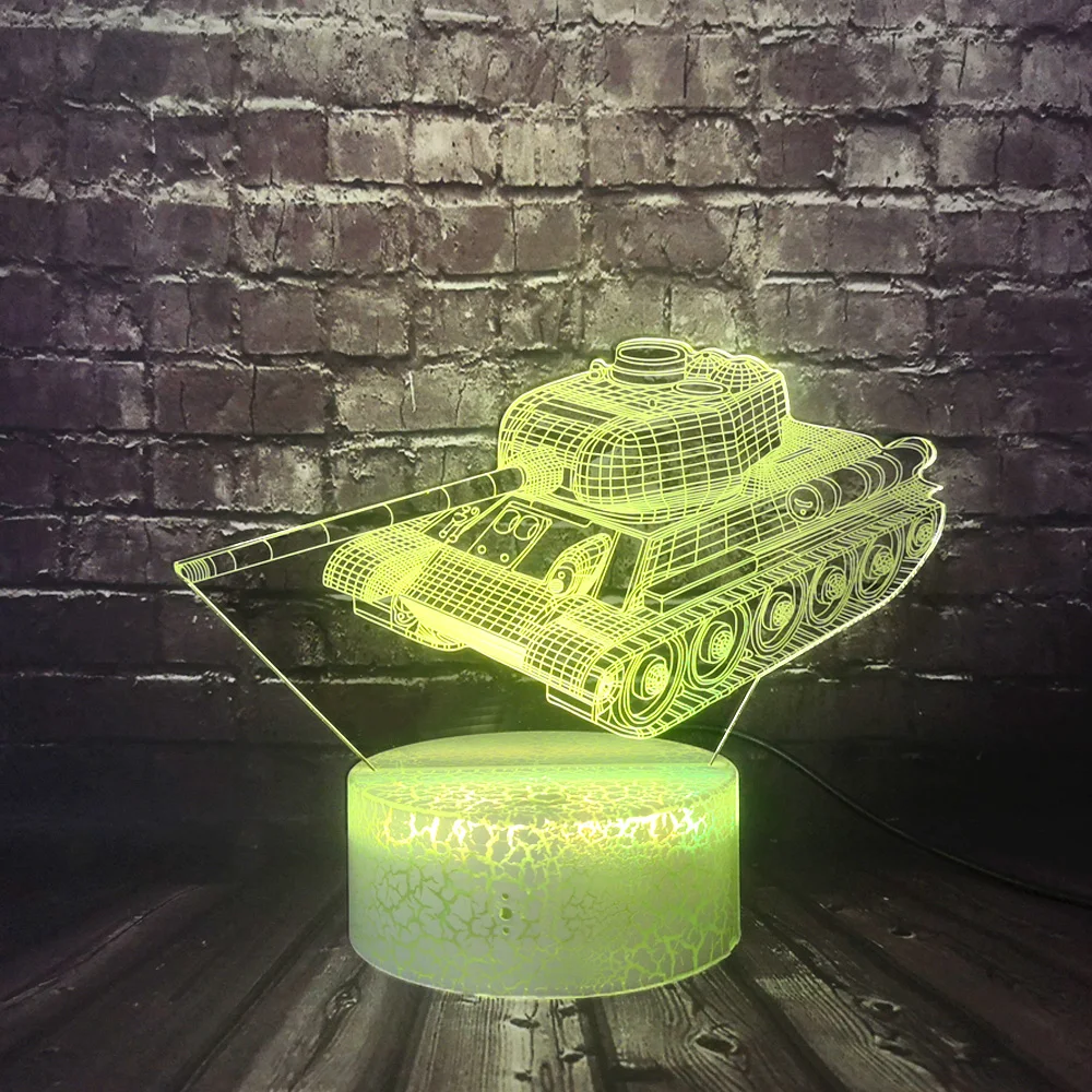 Светодиодный ночной Светильник 3D с автомобилем из мультфильма 7 Цвет изменить