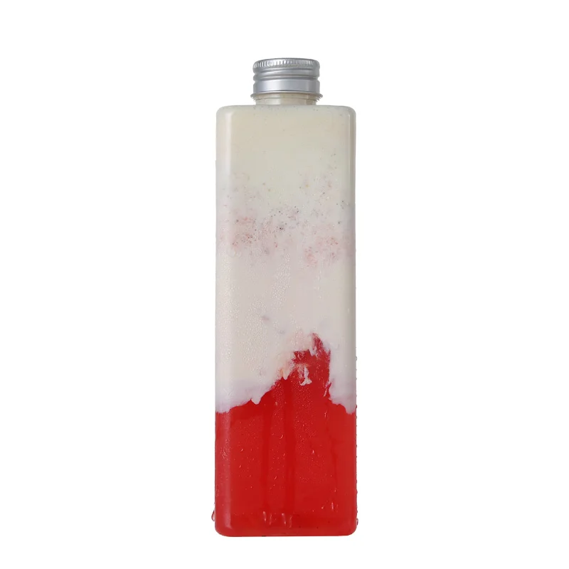 

15pcs Net red square 500ml cold drinks juice milk tea ice coffee plastic bottles packaging favors yogurt beverage cups with lids