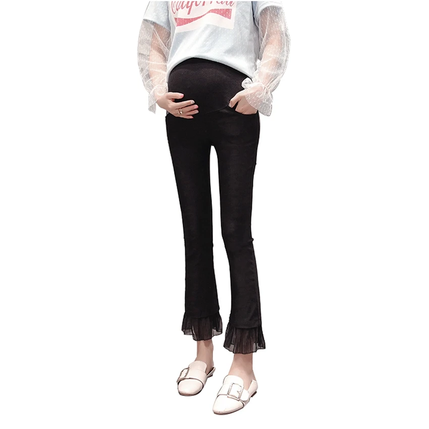 Pregnant women pants flared pants summer maternity clothes stomach lift pregnant women pants spring and autumn leggings