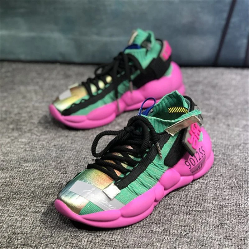 Кроссовки женские массивные на платформе 5 см Вулканизированная толстая подошва