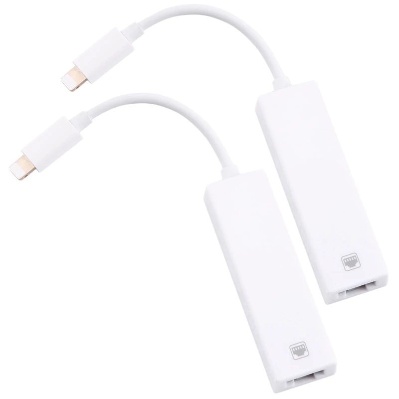 

2 шт., сетевой адаптер 100 Мбит/с для подключения Lightning к RJ45 Ethernet LAN