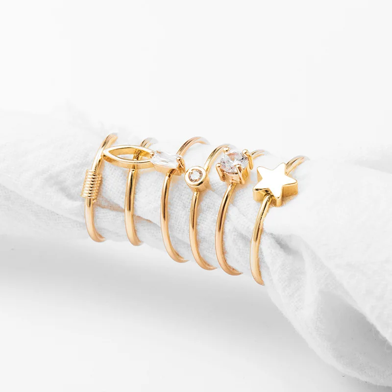 6 шт./компл. eco-friendly минималистский Золотая Звезда серебряного цвета с кристаллами