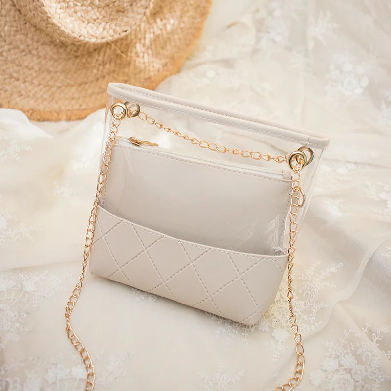 Прозрачная Желейная сумка для женщин миниатюрная сумочка через плечо из ПВХ и