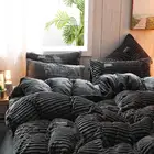 Пододеяльник для кровати Qeen King Size, зимний, теплый пододеяльник, черное одеяло, вельветовое покрывало