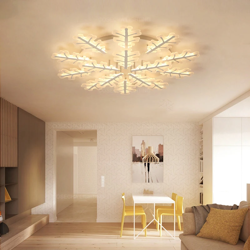 Потолочный светильник в виде снежинки современный светодиодный потолочный