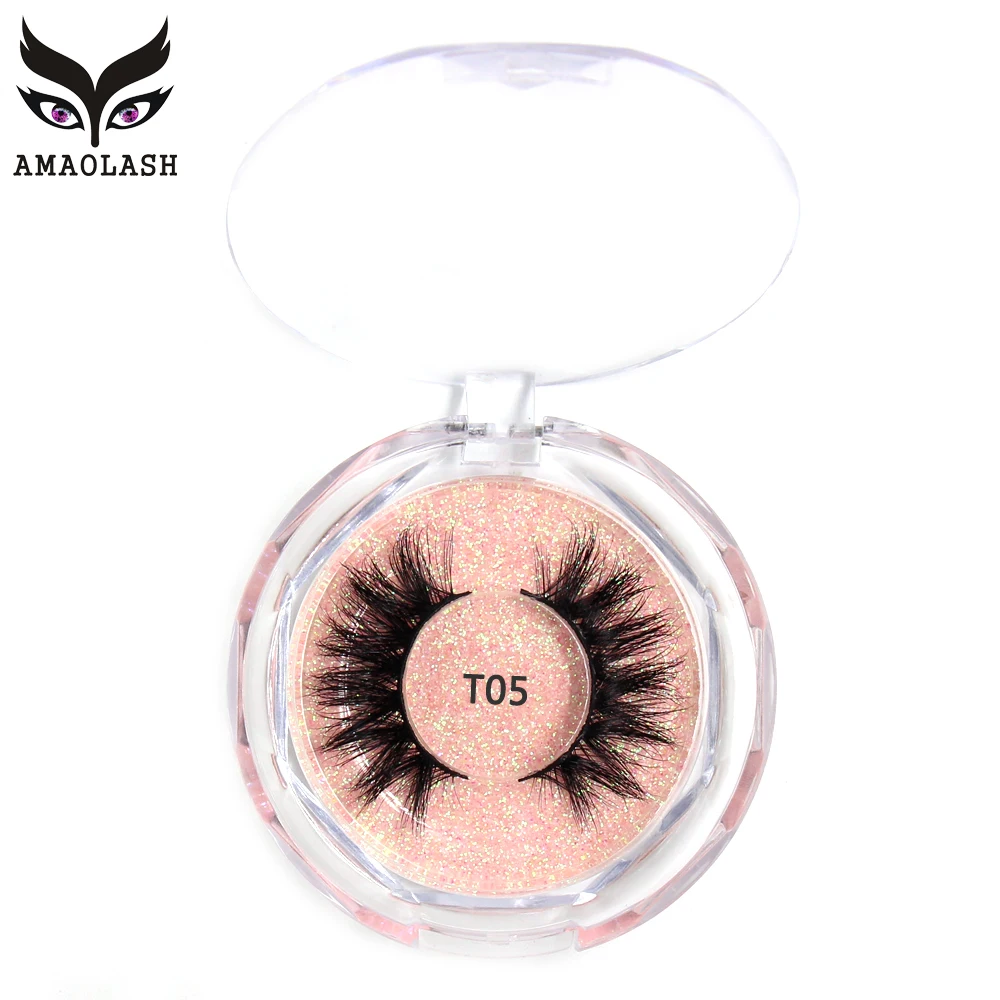 

AMAOLASH False Eyelashes 3D Mink Lashes Long Lasting Handmade Eye Lashes Cruelty Free Reusable Fake Eyelash Extension T05