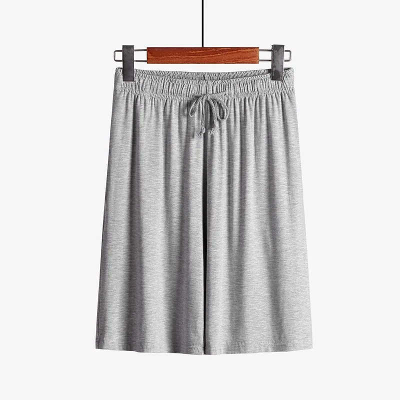 Plus Size 4XL Men Summer Thin Solid Sleeping Shorts Mens Sleepwear Casual Sleep Pants Loose Comfortable Sleep Bottoms Homewear