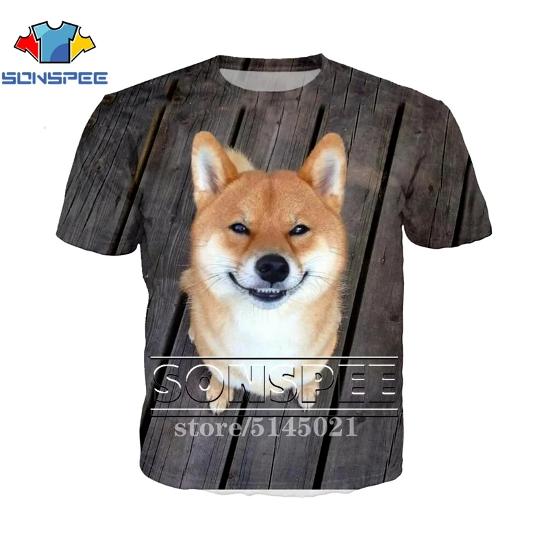 SONSPEE 3D принт Для мужчин Для женщин забавные Собаки Уход за кожей лица shiba Inu Doge Повседневное с О-образным вырезом Harajuku футболка Летняя футболка Молодежные Топы T011 - Цвет: 6