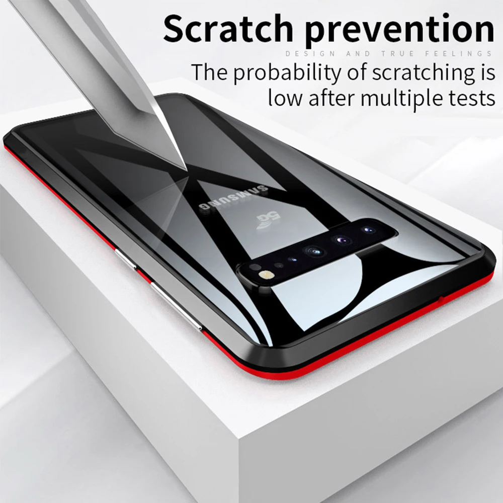 Металлические Магнитные чехлы с полным покрытием для телефонов Samsung S20 Ultra S10 plus S8