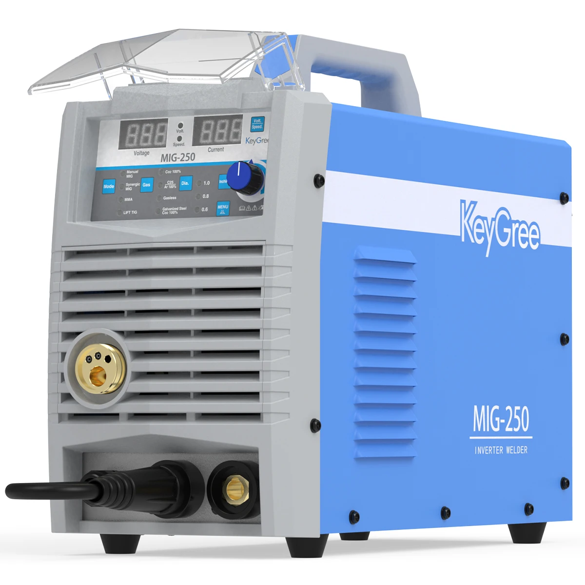 KeyGree 250a портативный синергический сварочный аппарат CO2 MIG 3 в 1 Stick/MIG/Left TIG