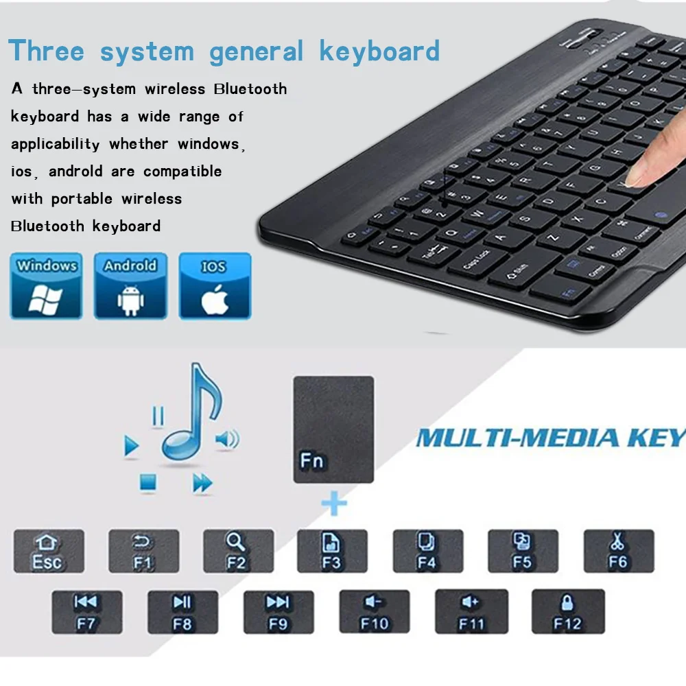 

Tablet Case for Huawei MediaPad M5 Lite 10.1 Inch/M5 10.8 Inch PU Leather Cover Case + Portable Bluetooth Keyboard + Free Stylus