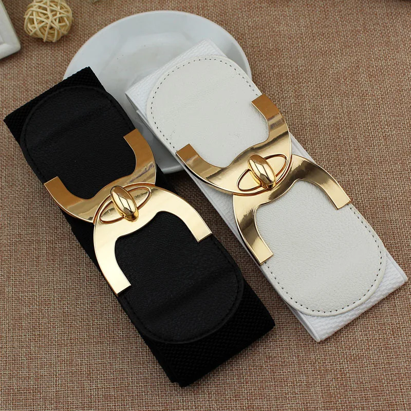

2020 New Fashion Korean Style Buckle Elastic Wide Belt Wide Cummerbund Strap Belt Waist Female Women Accessories