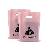 Free shippiing Wholesale 500pcs/Lot Clothing Packing Plastic Bag with Die Cut Handles Custom Logo Printed Shopping Bag for Ad