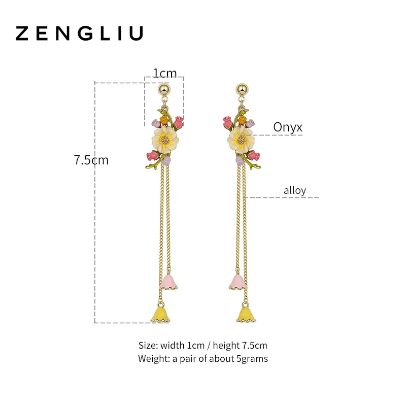 Женские серебряные серьги ZEGL висячие в китайском стиле из стерлингового серебра
