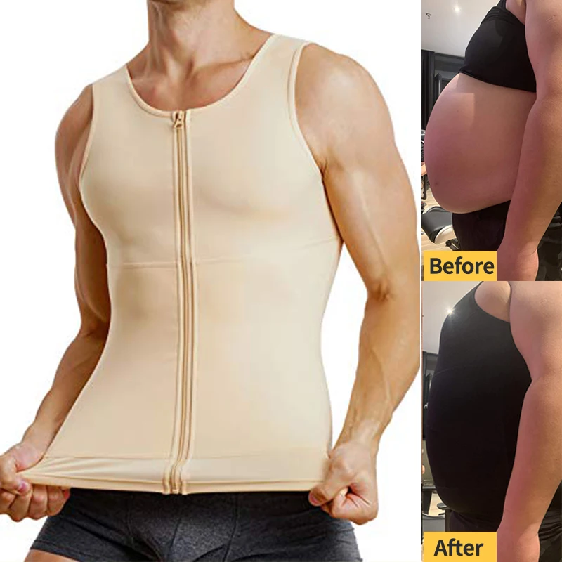 Men's Strong Compression Shirt to Hide Gynecomastia Body Shaper Chest Slimming Body Shaper fit Undershirt Slim Corset For Men