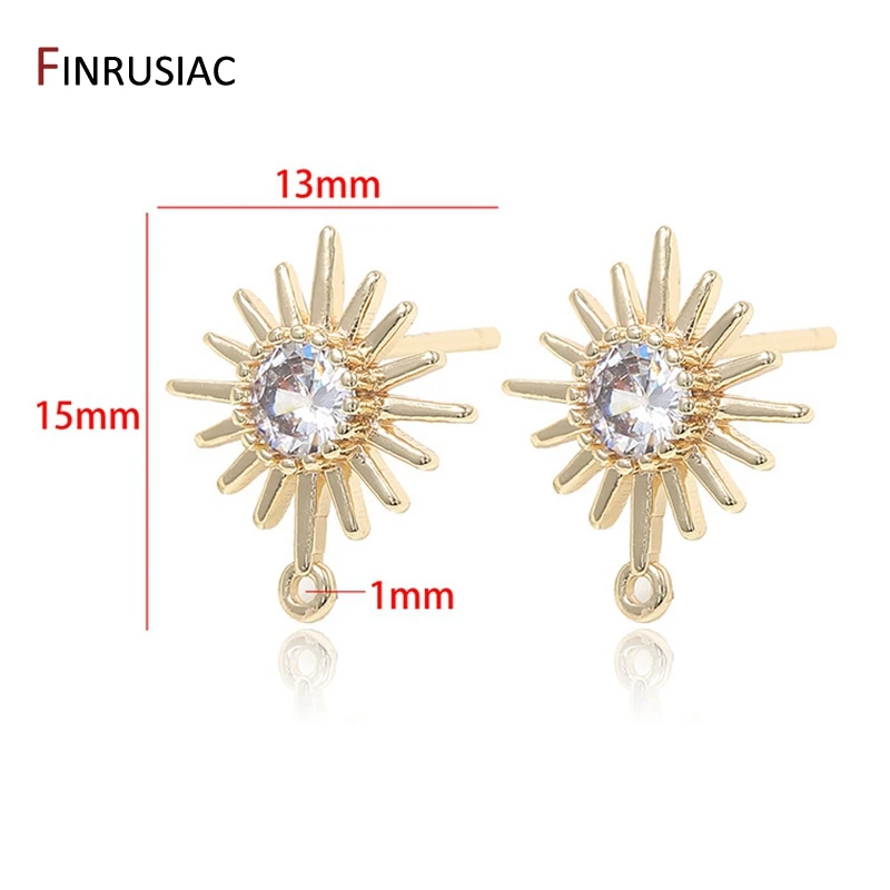 14K золотые серьги принадлежности для изготовления новая мода циркониевые цветы