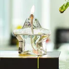 Бесплатная доставка, стеклянный подсвечник в форме звезды, 2 шт., свадебное украшение, стеклянный подсвечник ручной работы, подарок другу, подсвечник