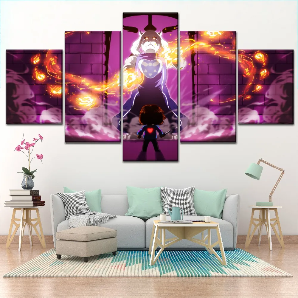 Современный холст Hd Печатный постер для декорации дома 5 шт. Undertale Frisk Toriel игра