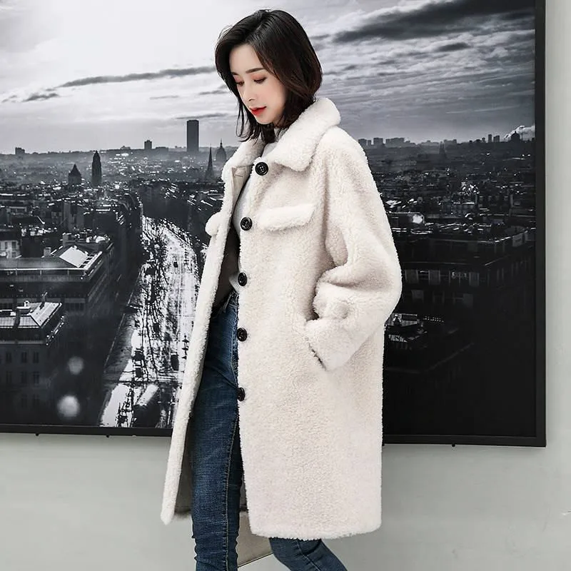 Женское повседневное шерстяное пальто длинное большого размера 4XL из