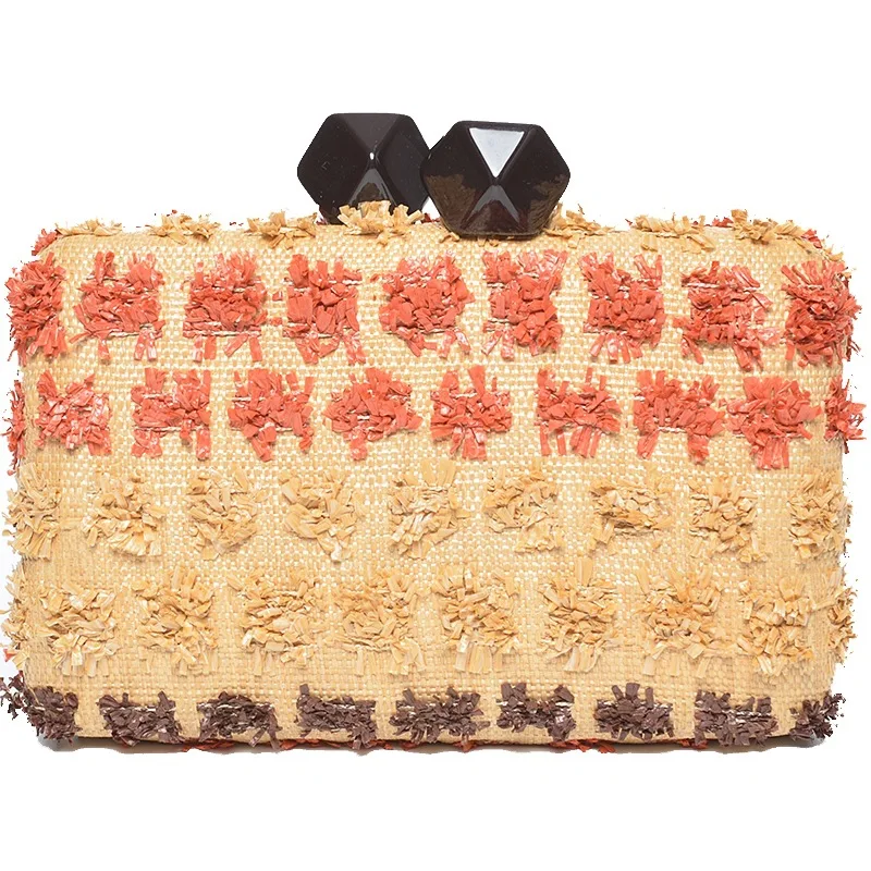 

Boutique Elegant Orange Crossbody Bag For Women Weave Evening Bag Ladies Formal Dinner Clutch Purse Wedding Bridal Handbag