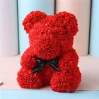 25 см плюшевая Роза медведь искусственный цветок Роза медведя Рождественское украшение для дома День Святого Валентина Женские подарки Прямая поставка
