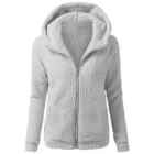 Женский свитер с капюшоном, модное осенне-зимнее пушистое теплое мягкое шерстяное пальто на молнии, простое женское хлопковое пальто, верхняя одежда