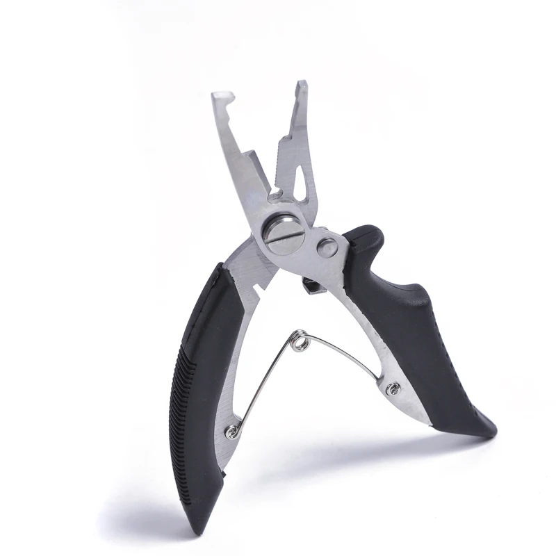 

New Fishing Clamp Split Ring Cutters Stainless Steel Pliers Scissors Line Cutter Remove Hook Fishing Tackle Tool with bag