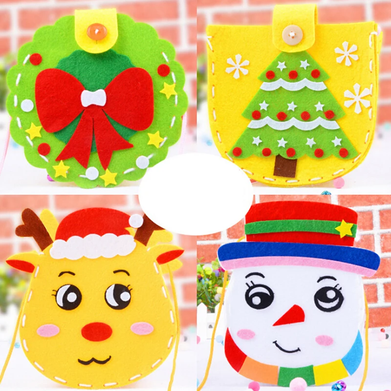 

New Christmas DIY Felt Fabric Craft Kit Handmade Handbag Handicraft Material Educational Toys For Kids Kindergarten