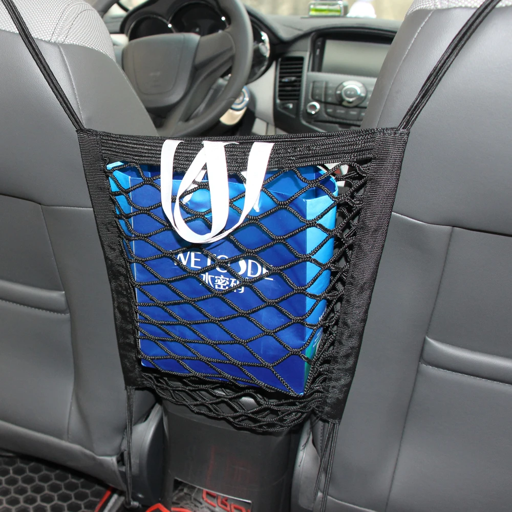 Автомобильная прочная эластичная Сетчатая Сумка для хранения в сиденье женская