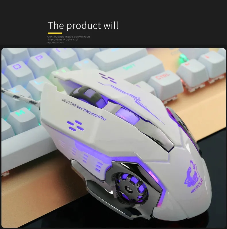 4000 dpi механический профессиональный игровой провод мыши Mute Lighting mouse 6 клавиш для ПК ноутбука игровая мышь E-sport Macro Definition mouse