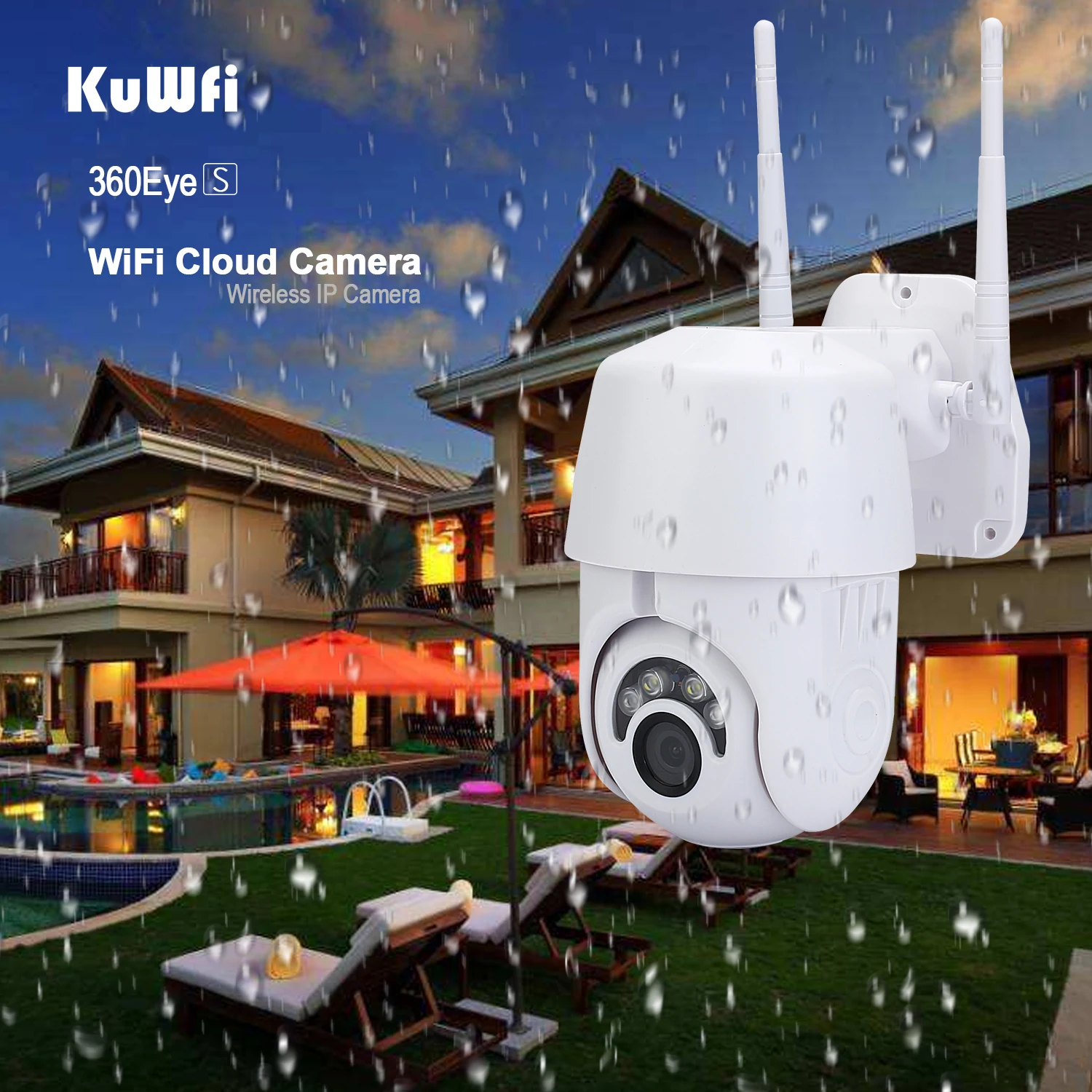 KuWFi 1080P наружная Wifi камера WiFi IP 2MP Беспроводная PTZ скоростная купольная CCTV ИК