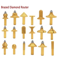 1pcs 12 shank vacuum brazed diamond router bits for granite marble router cutter profiling cutting stone edge engraving tools