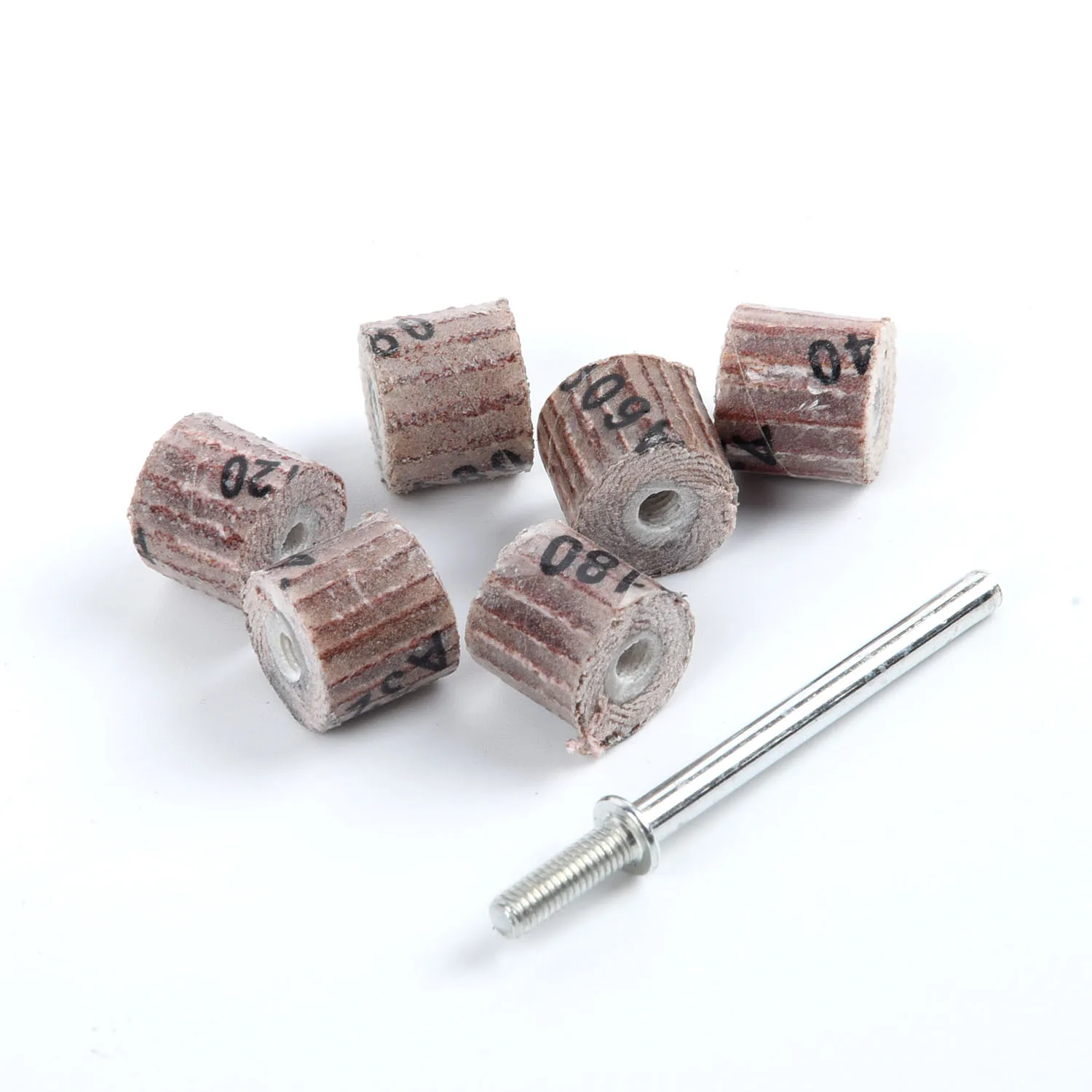 

6PCS 80-600 Grit Flap Wheel Sanding + 1PC Mandrel For Grinder Rotary Accessories Polishing Metals And Non-metallic Materials