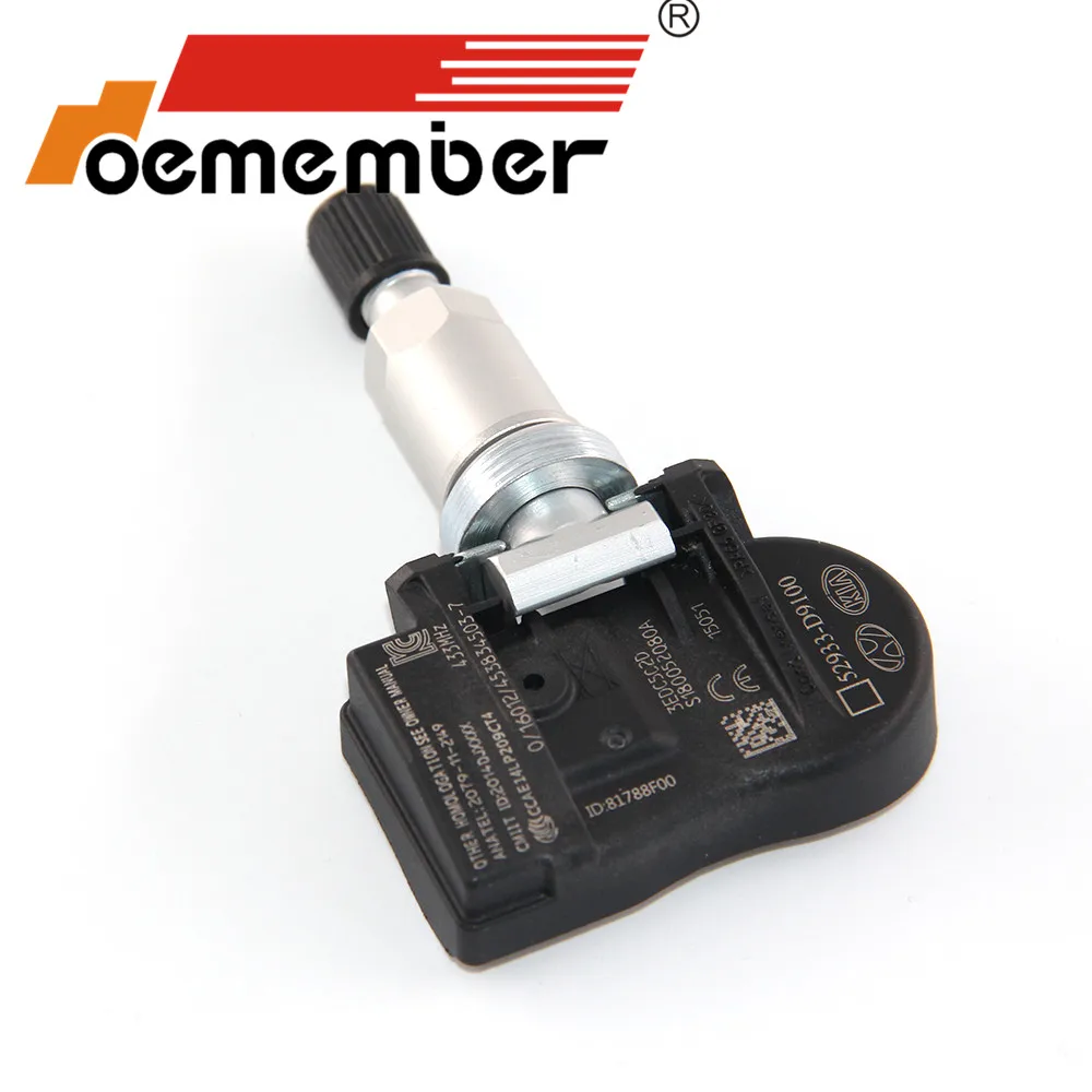 Oember 4 шт. Автомобильный датчик давления в шинах 52933-D9100 TPMS система мониторинга