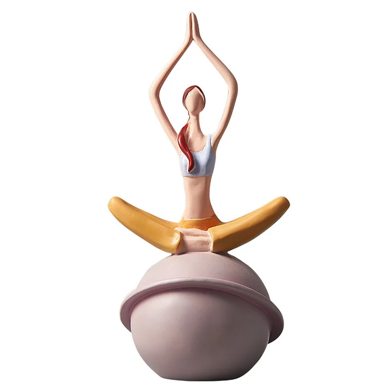 Strongwell Современная креативная статуя девушки йоги Миниатюрная модель