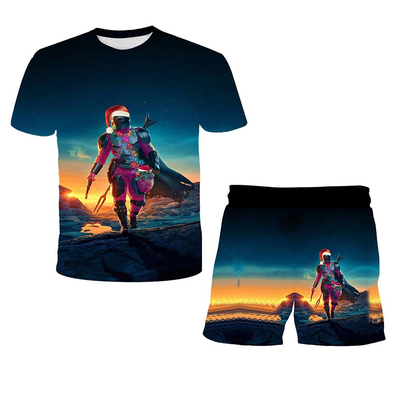 

4-14t 2021 Summer Kids Clothes 3d Print Suits Toddler Girls Sets Top+shorts 2pcs Sets Sports Suit Casual Baby Sets Boys Clothes