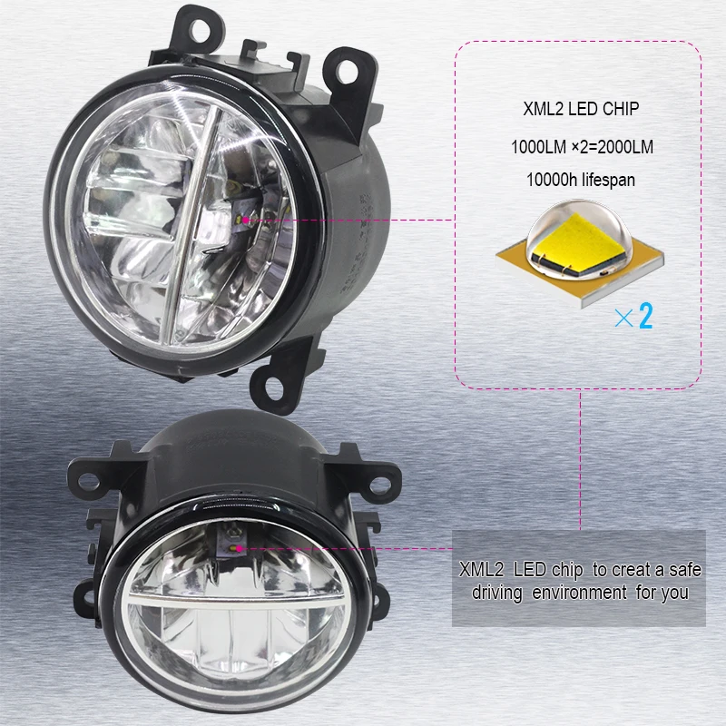 Cawanerl 2 шт. автомобиль светодиодный противотуманный светильник 4000LM 6000K белый Авто