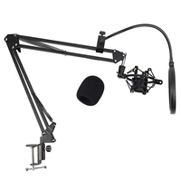 nb 35 microphone scissor arm stand and table mounting clamp new filter windsn shield metal mount kit