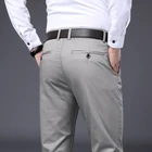 Брюки мужские серые костюмные, шелковые брендовые деловые штаны в западном стиле, формальные свадебные вечерние платья, размеры 42 44 46