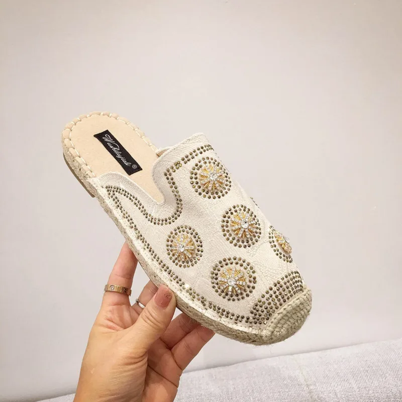 2020 г. летние женские шлепанцы дизайнерские соломенные туфли на плоской подошве с