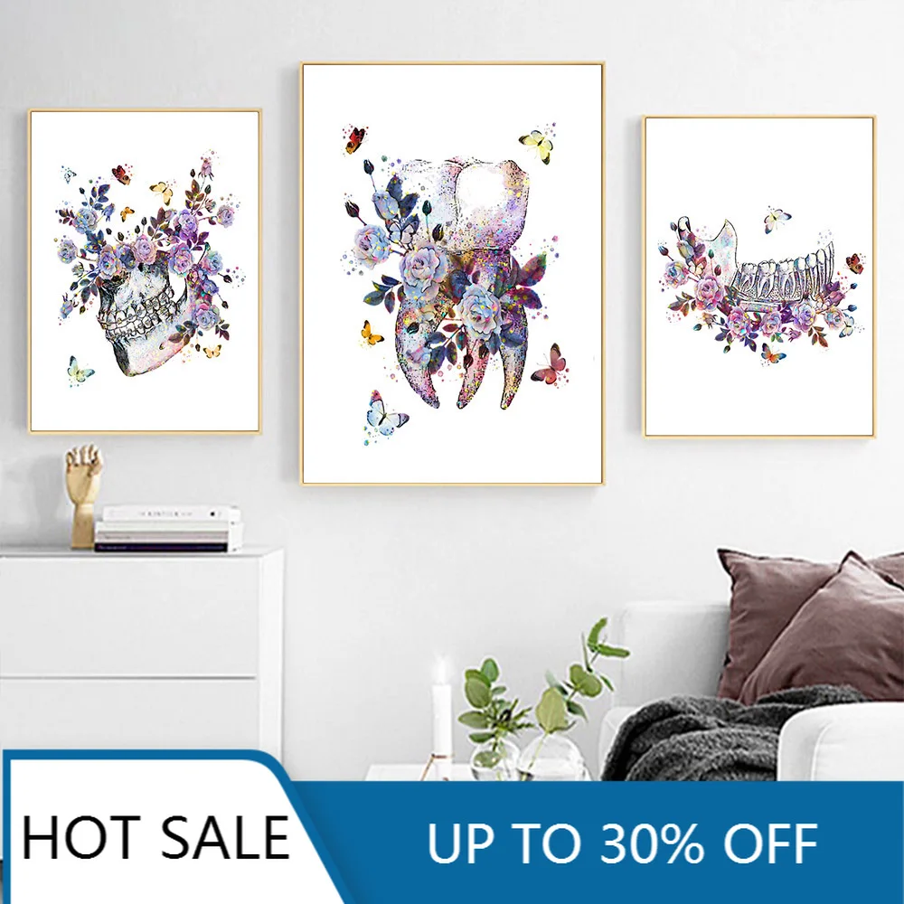 Имплант зуба настенный художественный холст для живописи Плакаты принты