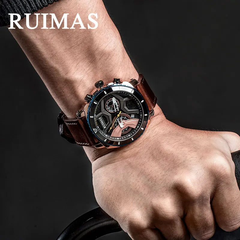 Модные мужские спортивные часы золотые наручные из нержавеющей стали милитари